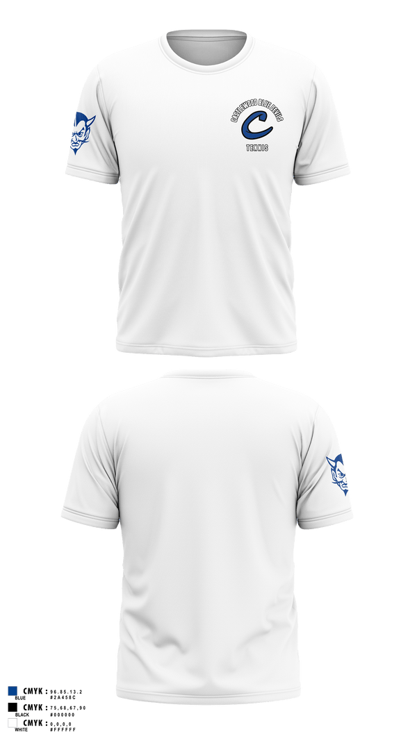 Short Sleeve Performance Shirt, Castlewood Blue Devils, Tennis, Teamtime, Team time, sublimation, custom sports apparel, team uniforms, spirit wear, spiritwear, sports uniforms, custom shirts, team store, custom team store, fundraiser sports, apparel fundraiser