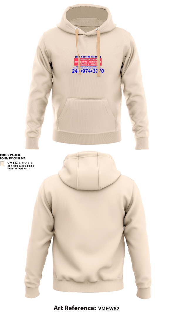 Hoodie, Josh Custom Painting, , Teamtime, Team time, sublimation, custom sports apparel, team uniforms, spirit wear, spiritwear, sports uniforms, custom shirts, team store, custom team store, fundraiser sports, apparel fundraiser