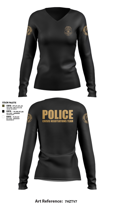 MCPD CNT 24546522 Women's Long Sleeve V-neck Shirt - 108