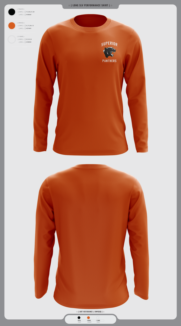 Long Sleeve Performance Shirt, Superior Panthers, Baseball, Teamtime, Team time, sublimation, custom sports apparel, team uniforms, spirit wear, spiritwear, sports uniforms, custom shirts, team store, custom team store, fundraiser sports, apparel fundraiser