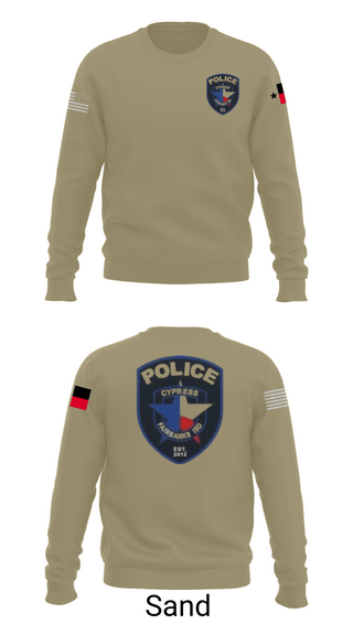 Crew Neck Sweatshirt, Cypress- Fairbanks ISD Police Department, Police, Teamtime, Team time, sublimation, custom sports apparel, team uniforms, spirit wear, spiritwear, sports uniforms, custom shirts, team store, custom team store, fundraiser sports, apparel fundraiser