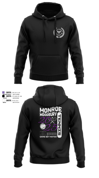Hoodie, Monroe Woodbury, Tennis, Teamtime, Team time, sublimation, custom sports apparel, team uniforms, spirit wear, spiritwear, sports uniforms, custom shirts, team store, custom team store, fundraiser sports, apparel fundraiser