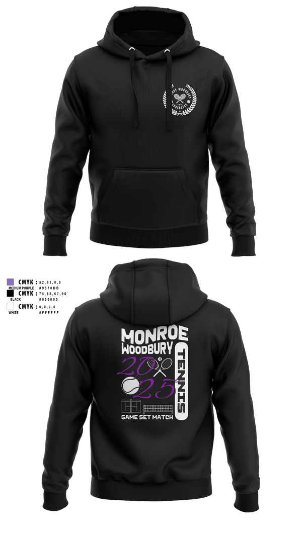 Hoodie, Monroe Woodbury, Tennis, Teamtime, Team time, sublimation, custom sports apparel, team uniforms, spirit wear, spiritwear, sports uniforms, custom shirts, team store, custom team store, fundraiser sports, apparel fundraiser
