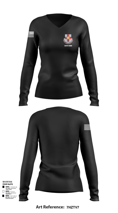 439th MMB 38467463 Women's Long Sleeve V-neck Shirt - 106