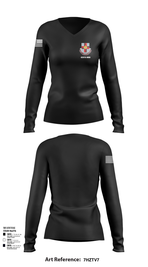Womens Long Sleeve Vneck Shirt, 439th MMB, , Teamtime, Team time, sublimation, custom sports apparel, team uniforms, spirit wear, spiritwear, sports uniforms, custom shirts, team store, custom team store, fundraiser sports, apparel fundraiser