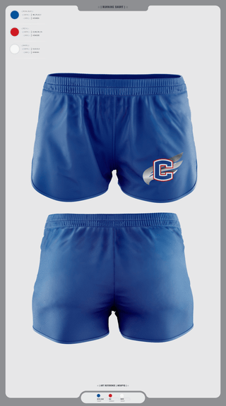Womens Shorts, Cleveland Blue Raiders, Track & Field, Teamtime, Team time, sublimation, custom sports apparel, team uniforms, spirit wear, spiritwear, sports uniforms, custom shirts, team store, custom team store, fundraiser sports, apparel fundraiser