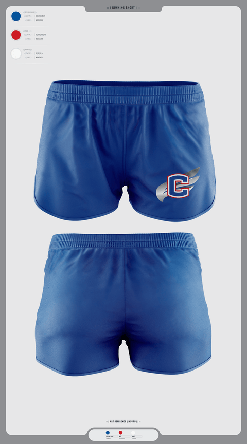 Womens Shorts, Cleveland Blue Raiders, Track & Field, Teamtime, Team time, sublimation, custom sports apparel, team uniforms, spirit wear, spiritwear, sports uniforms, custom shirts, team store, custom team store, fundraiser sports, apparel fundraiser