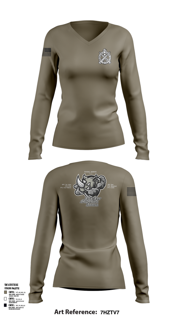 Womens Long Sleeve Vneck Shirt, Rocket Rhinos, , Teamtime, Team time, sublimation, custom sports apparel, team uniforms, spirit wear, spiritwear, sports uniforms, custom shirts, team store, custom team store, fundraiser sports, apparel fundraiser