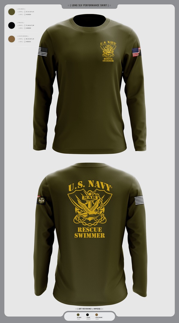 Long Sleeve Performance Shirt, Aircrew Rescue Swimmer, , Teamtime, Team time, sublimation, custom sports apparel, team uniforms, spirit wear, spiritwear, sports uniforms, custom shirts, team store, custom team store, fundraiser sports, apparel fundraiser