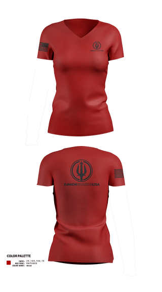 Womens Short Sleeve Vneck Shirt, Junior Guards USA, Swimming, Teamtime, Team time, sublimation, custom sports apparel, team uniforms, spirit wear, spiritwear, sports uniforms, custom shirts, team store, custom team store, fundraiser sports, apparel fundraiser