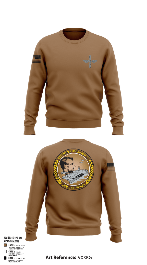 Crew Neck Sweatshirt, CVN 72 Abraham Lincoln, , Teamtime, Team time, sublimation, custom sports apparel, team uniforms, spirit wear, spiritwear, sports uniforms, custom shirts, team store, custom team store, fundraiser sports, apparel fundraiser