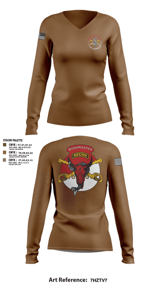 Womens Long Sleeve Vneck Shirt, 1/113 CAV B-Troop, Army, Teamtime, Team time, sublimation, custom sports apparel, team uniforms, spirit wear, spiritwear, sports uniforms, custom shirts, team store, custom team store, fundraiser sports, apparel fundraiser