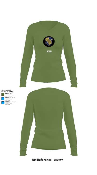 AOSD 75048162 Women's Long Sleeve V-neck Shirt - 42