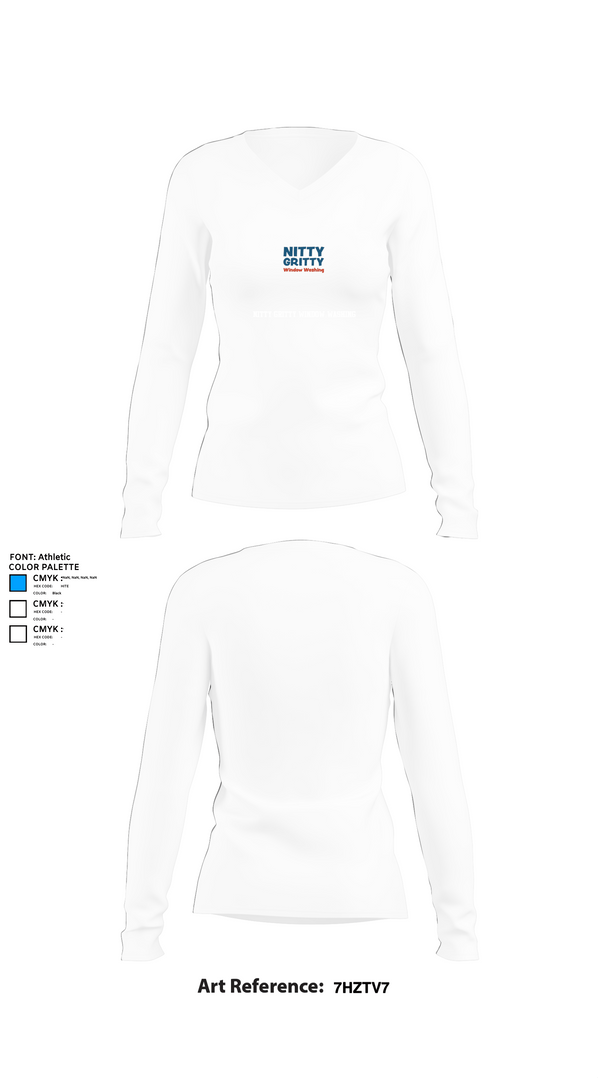 Womens Long Sleeve Vneck Shirt, Nitty Gritty Window washing, , Teamtime, Team time, sublimation, custom sports apparel, team uniforms, spirit wear, spiritwear, sports uniforms, custom shirts, team store, custom team store, fundraiser sports, apparel fundraiser