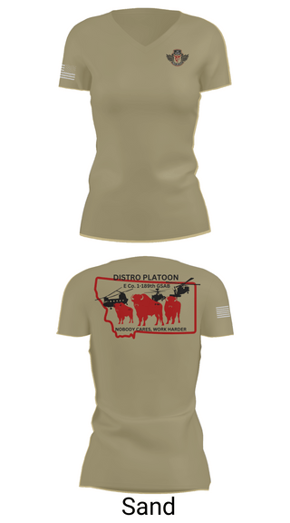 Womens Short Sleeve Vneck Shirt, E co. 1-189th, , Teamtime, Team time, sublimation, custom sports apparel, team uniforms, spirit wear, spiritwear, sports uniforms, custom shirts, team store, custom team store, fundraiser sports, apparel fundraiser