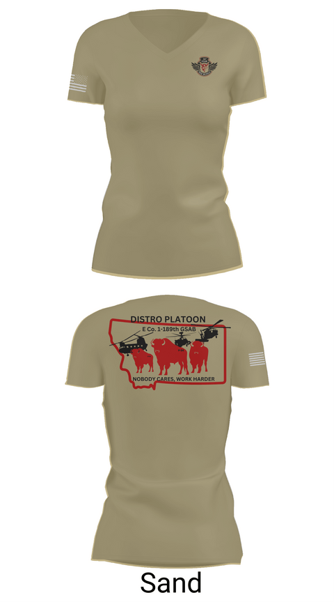 Womens Short Sleeve Vneck Shirt, E co. 1-189th, , Teamtime, Team time, sublimation, custom sports apparel, team uniforms, spirit wear, spiritwear, sports uniforms, custom shirts, team store, custom team store, fundraiser sports, apparel fundraiser
