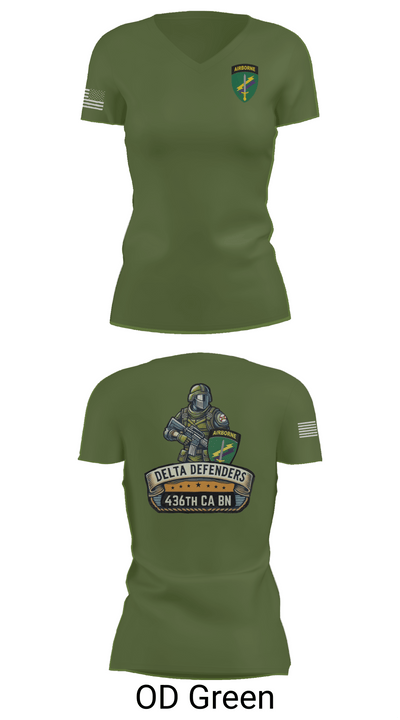 D Co 436th CA BN 62553628 Women's Short Sleeve V-neck Shirt - 48