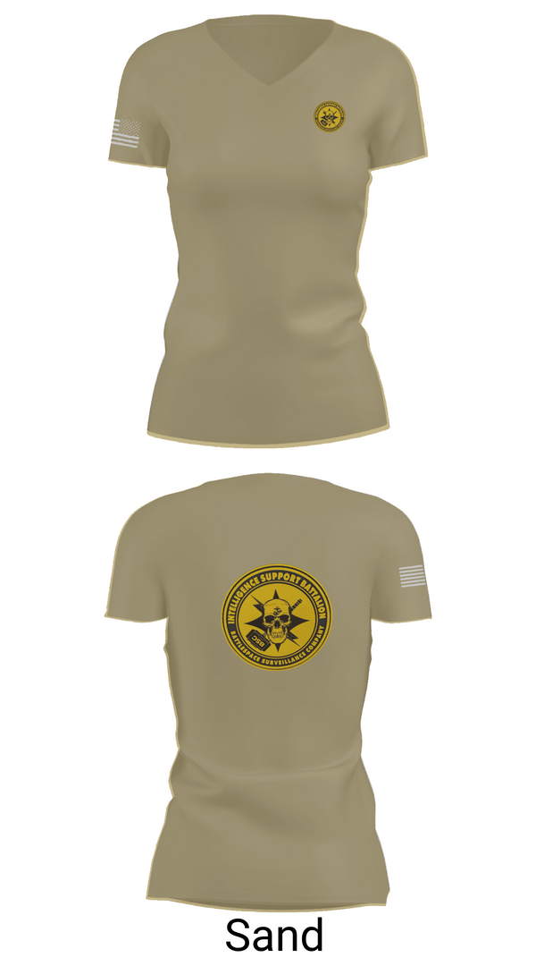 Womens Short Sleeve Vneck Shirt, Battlespace Surveillance Company, , Teamtime, Team time, sublimation, custom sports apparel, team uniforms, spirit wear, spiritwear, sports uniforms, custom shirts, team store, custom team store, fundraiser sports, apparel fundraiser