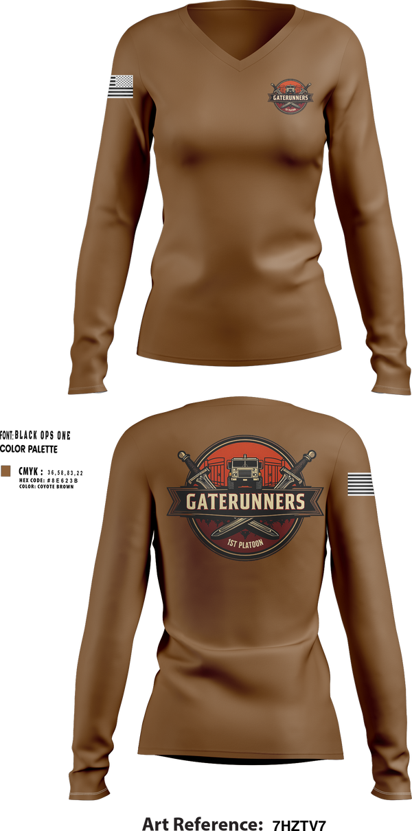 Womens Long Sleeve Vneck Shirt, C Co 541st, Army, Teamtime, Team time, sublimation, custom sports apparel, team uniforms, spirit wear, spiritwear, sports uniforms, custom shirts, team store, custom team store, fundraiser sports, apparel fundraiser