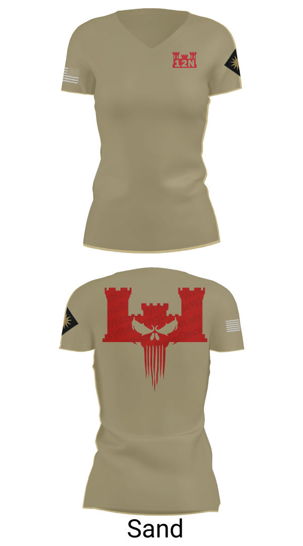 Womens Short Sleeve Vneck Shirt, A co 578th BEB, , Teamtime, Team time, sublimation, custom sports apparel, team uniforms, spirit wear, spiritwear, sports uniforms, custom shirts, team store, custom team store, fundraiser sports, apparel fundraiser