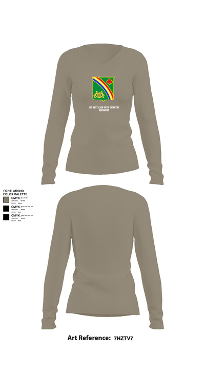 1st Battalion 69th Infantry Regiment 40459574 Women's Long Sleeve V-neck Shirt - 62