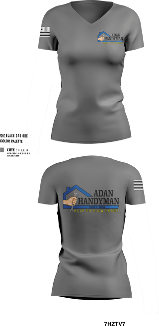 Womens Short Sleeve Vneck Shirt, Adan Handyman Services, , Teamtime, Team time, sublimation, custom sports apparel, team uniforms, spirit wear, spiritwear, sports uniforms, custom shirts, team store, custom team store, fundraiser sports, apparel fundraiser