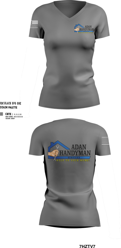 Adan Handyman Services 13661285 Women's Short Sleeve V-neck Shirt - 27