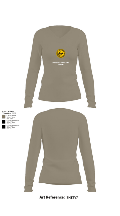Battlespace Surveillance Company 38169754 Women's Long Sleeve V-neck Shirt - 62