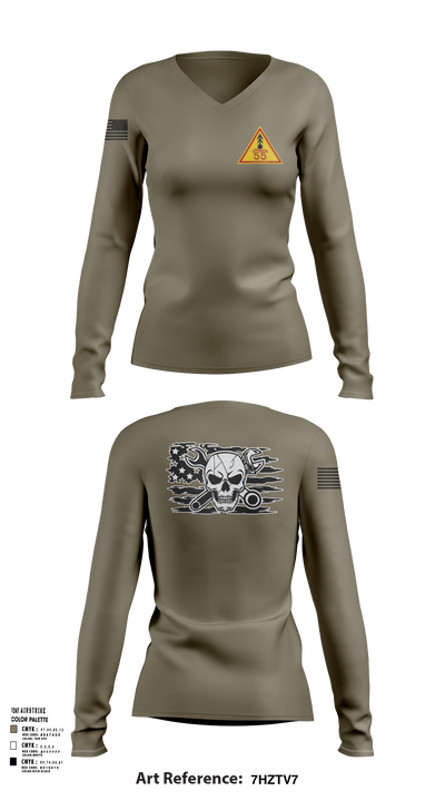 FOX 2-55ADA 481979 Women's Long Sleeve V-neck Shirt - 104