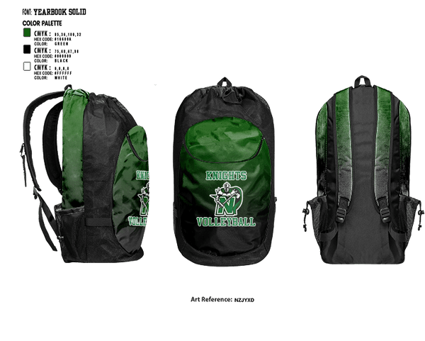 Gear Bag, Nordonia Knights Volleyball, Men's Volleyball, Teamtime, Team time, sublimation, custom sports apparel, team uniforms, spirit wear, spiritwear, sports uniforms, custom shirts, team store, custom team store, fundraiser sports, apparel fundraiser