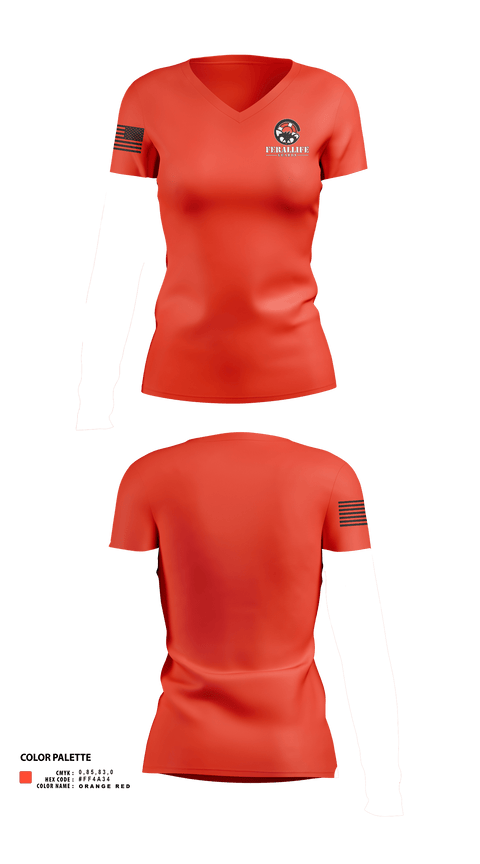 Womens Short Sleeve Vneck Shirt, Ferallife Guards, , Teamtime, Team time, sublimation, custom sports apparel, team uniforms, spirit wear, spiritwear, sports uniforms, custom shirts, team store, custom team store, fundraiser sports, apparel fundraiser