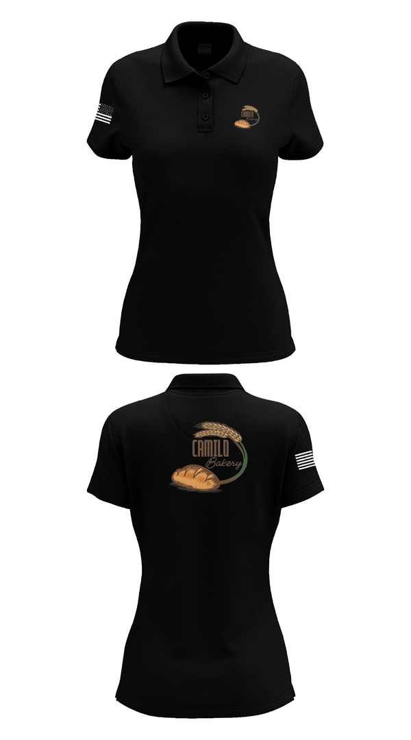 Womens Short Sleeve Performance Polo, Camilo bakery, , Teamtime, Team time, sublimation, custom sports apparel, team uniforms, spirit wear, spiritwear, sports uniforms, custom shirts, team store, custom team store, fundraiser sports, apparel fundraiser