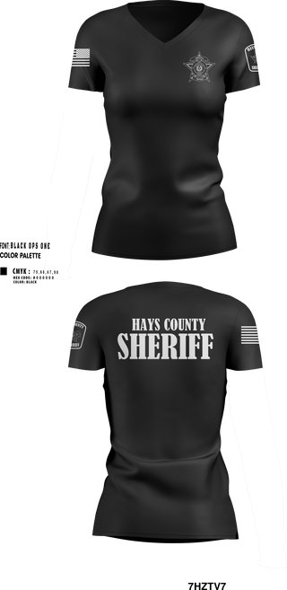 Womens Short Sleeve Vneck Shirt, Hays County Sheriff’s Office, , Teamtime, Team time, sublimation, custom sports apparel, team uniforms, spirit wear, spiritwear, sports uniforms, custom shirts, team store, custom team store, fundraiser sports, apparel fundraiser