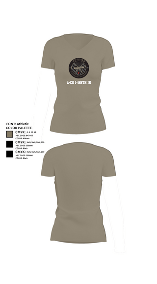 Womens Short Sleeve Vneck Shirt, A-CO 1-168TH IN, , Teamtime, Team time, sublimation, custom sports apparel, team uniforms, spirit wear, spiritwear, sports uniforms, custom shirts, team store, custom team store, fundraiser sports, apparel fundraiser