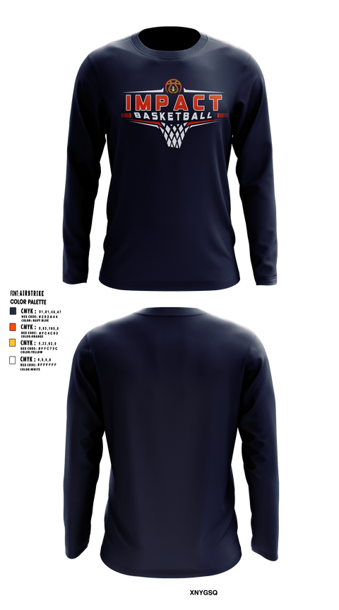 Long Sleeve Performance Shirt, Illinois Impact Basketball, Men's Basketball, Teamtime, Team time, sublimation, custom sports apparel, team uniforms, spirit wear, spiritwear, sports uniforms, custom shirts, team store, custom team store, fundraiser sports, apparel fundraiser