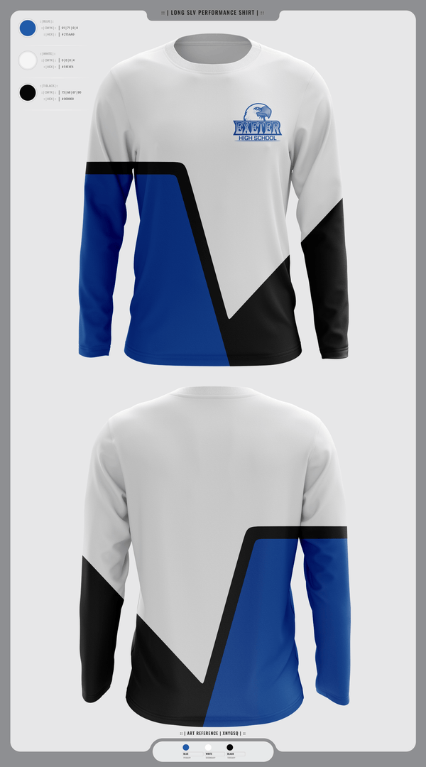 Long Sleeve Performance Shirt, Exeter Township Senior High School Field Hockey, Field Hockey, Teamtime, Team time, sublimation, custom sports apparel, team uniforms, spirit wear, spiritwear, sports uniforms, custom shirts, team store, custom team store, fundraiser sports, apparel fundraiser