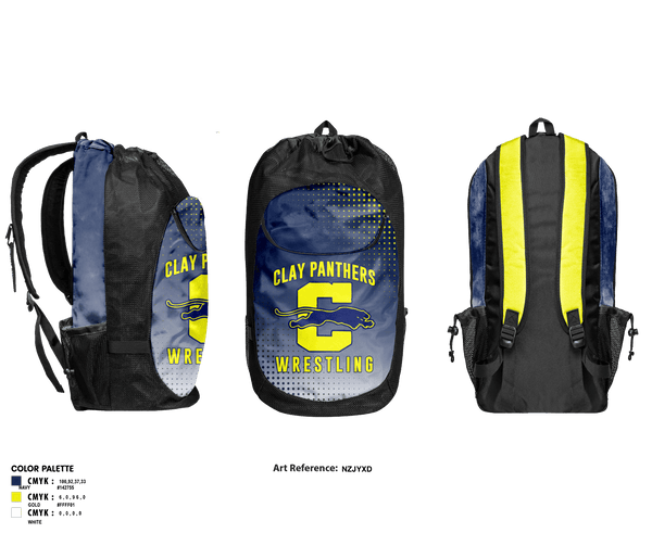 Gear Bag, Clay Panthers, Wrestling, Teamtime, Team time, sublimation, custom sports apparel, team uniforms, spirit wear, spiritwear, sports uniforms, custom shirts, team store, custom team store, fundraiser sports, apparel fundraiser