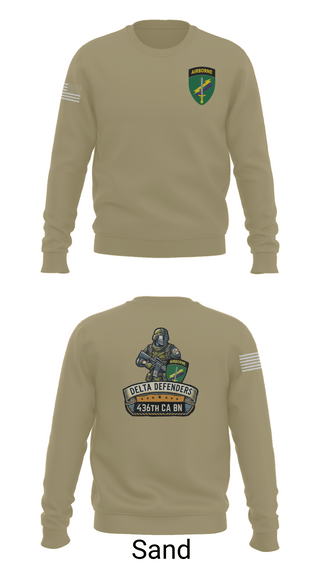 Crew Neck Sweatshirt, D Co 436th CA BN, , Teamtime, Team time, sublimation, custom sports apparel, team uniforms, spirit wear, spiritwear, sports uniforms, custom shirts, team store, custom team store, fundraiser sports, apparel fundraiser