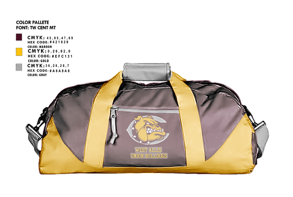 Duffle Bag, West Allis Junior Bulldogs, , Teamtime, Team time, sublimation, custom sports apparel, team uniforms, spirit wear, spiritwear, sports uniforms, custom shirts, team store, custom team store, fundraiser sports, apparel fundraiser