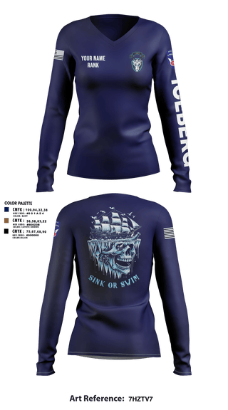 Womens Long Sleeve Vneck Shirt, HQ, 95th CM CO, Army, Teamtime, Team time, sublimation, custom sports apparel, team uniforms, spirit wear, spiritwear, sports uniforms, custom shirts, team store, custom team store, fundraiser sports, apparel fundraiser