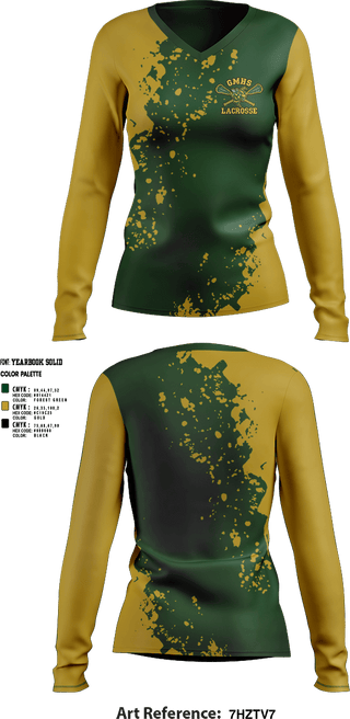 Womens Long Sleeve Vneck Shirt, Great Mills High School Lacrosse, Women's Lacrosse, Teamtime, Team time, sublimation, custom sports apparel, team uniforms, spirit wear, spiritwear, sports uniforms, custom shirts, team store, custom team store, fundraiser sports, apparel fundraiser