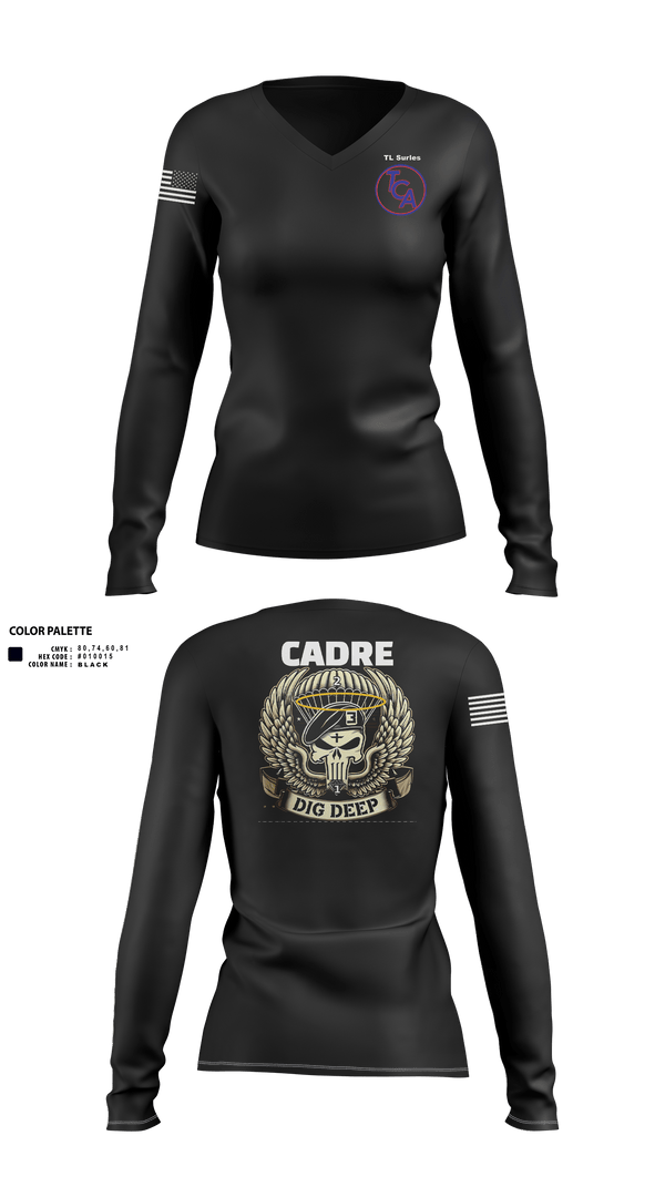 Womens Long Sleeve Vneck Shirt, TCA, , Teamtime, Team time, sublimation, custom sports apparel, team uniforms, spirit wear, spiritwear, sports uniforms, custom shirts, team store, custom team store, fundraiser sports, apparel fundraiser