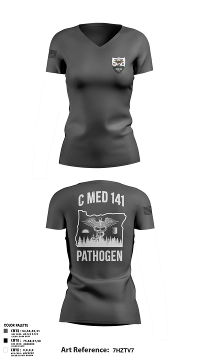 C Med 88701681 Women's Short Sleeve V-neck Shirt - 109