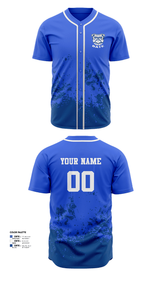 Full Button Baseball Jersey, Bate Middle School (John W. Bate) Baseball, Baseball, Teamtime, Team time, sublimation, custom sports apparel, team uniforms, spirit wear, spiritwear, sports uniforms, custom shirts, team store, custom team store, fundraiser sports, apparel fundraiser