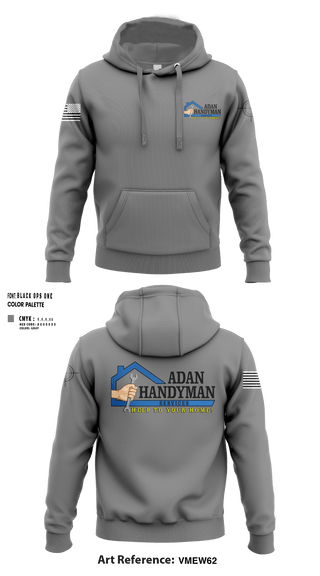 Hoodie, Adan Handyman Services, , Teamtime, Team time, sublimation, custom sports apparel, team uniforms, spirit wear, spiritwear, sports uniforms, custom shirts, team store, custom team store, fundraiser sports, apparel fundraiser
