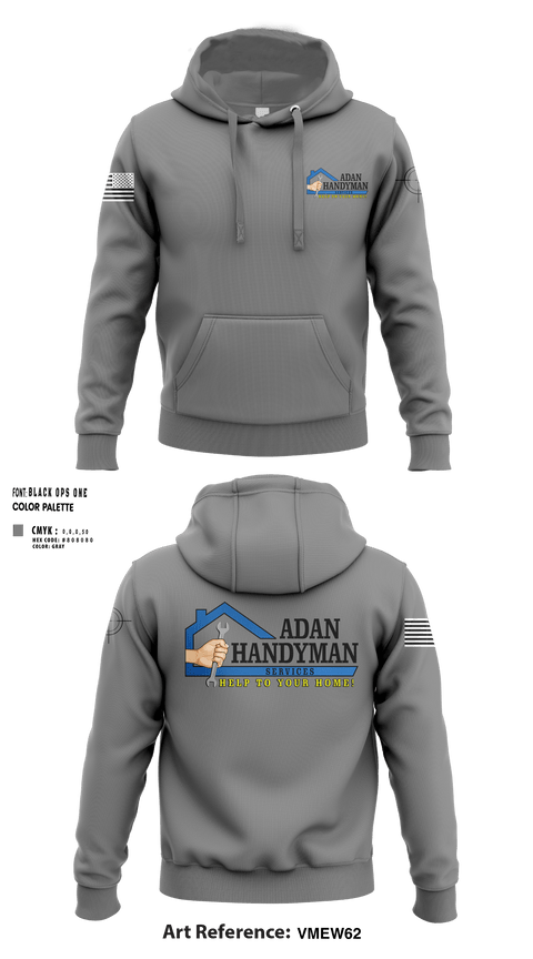 Hoodie, Adan Handyman Services, , Teamtime, Team time, sublimation, custom sports apparel, team uniforms, spirit wear, spiritwear, sports uniforms, custom shirts, team store, custom team store, fundraiser sports, apparel fundraiser