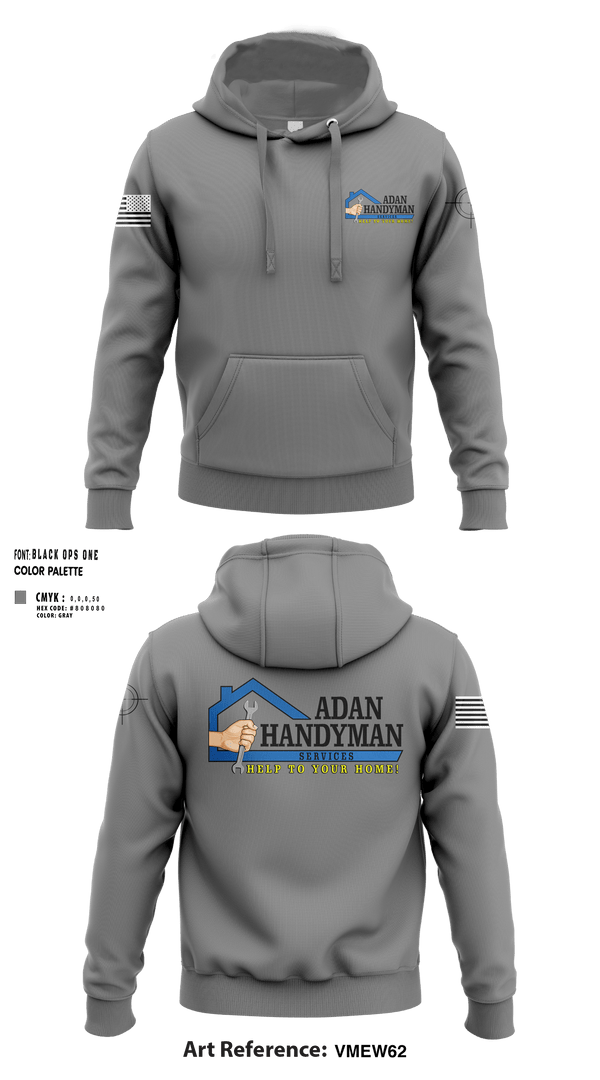 Hoodie, Adan Handyman Services, , Teamtime, Team time, sublimation, custom sports apparel, team uniforms, spirit wear, spiritwear, sports uniforms, custom shirts, team store, custom team store, fundraiser sports, apparel fundraiser