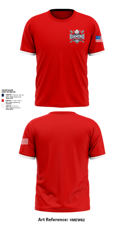 Alabama Diamond Youth Baseball 34695198 Short Sleeve Performance Shirt - 4