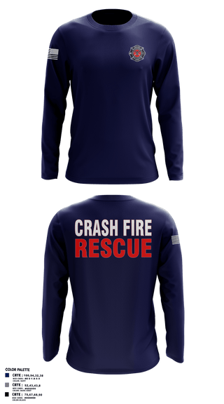 Long Sleeve Performance Shirt, ISA Air base Fire Dept., Fire Department, Teamtime, Team time, sublimation, custom sports apparel, team uniforms, spirit wear, spiritwear, sports uniforms, custom shirts, team store, custom team store, fundraiser sports, apparel fundraiser