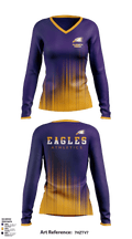 Plymouth Christian Academy Tennis 25793100 Women's Long Sleeve V-neck Shirt - 1